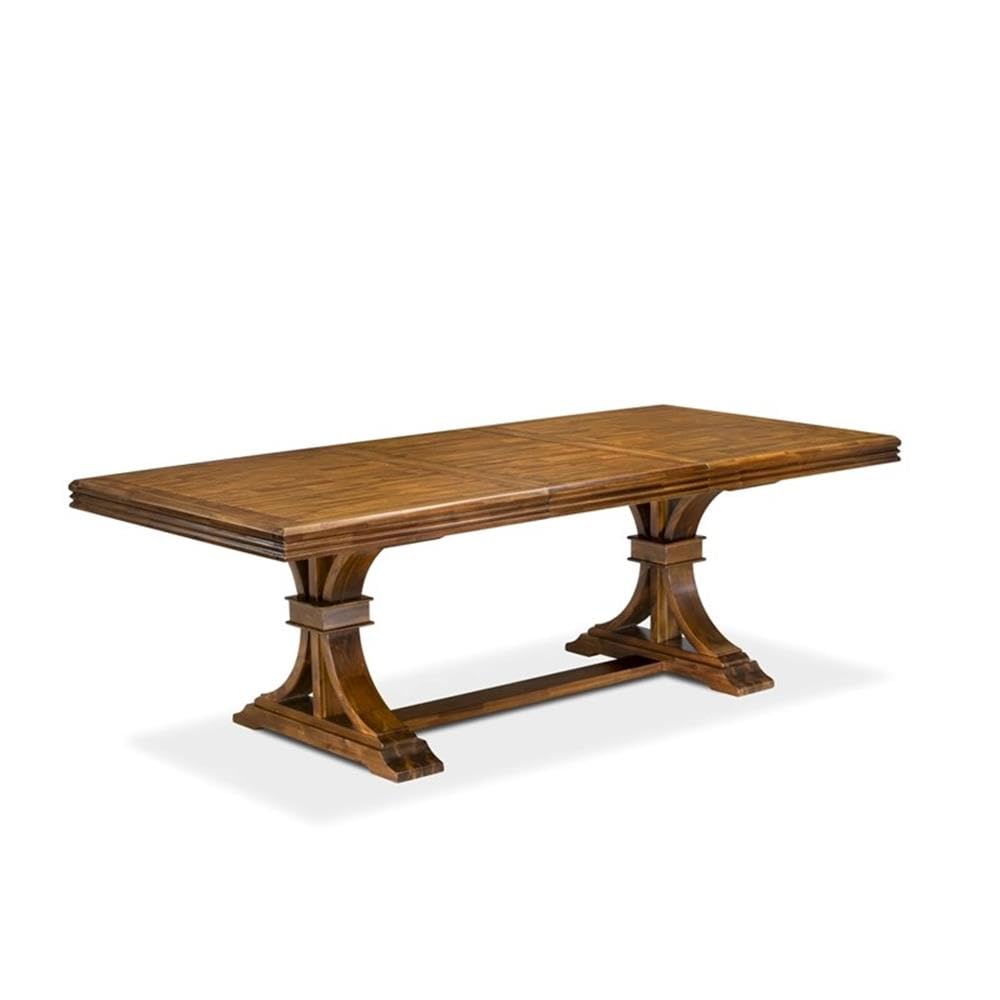 9-Piece Walnut Finish Acacia Wood Dining Table Set with 8 Chairs F800892