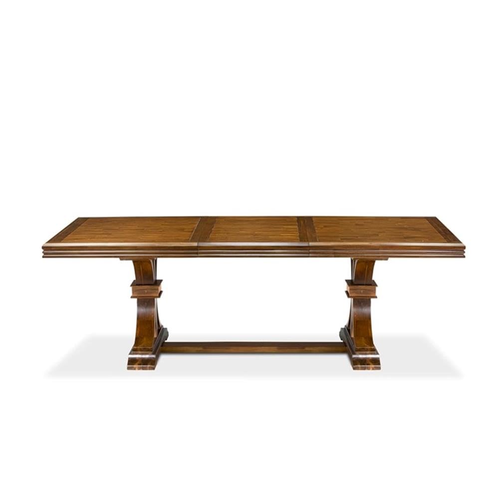 9-Piece Walnut Finish Acacia Wood Dining Table Set with 8 Chairs F800892