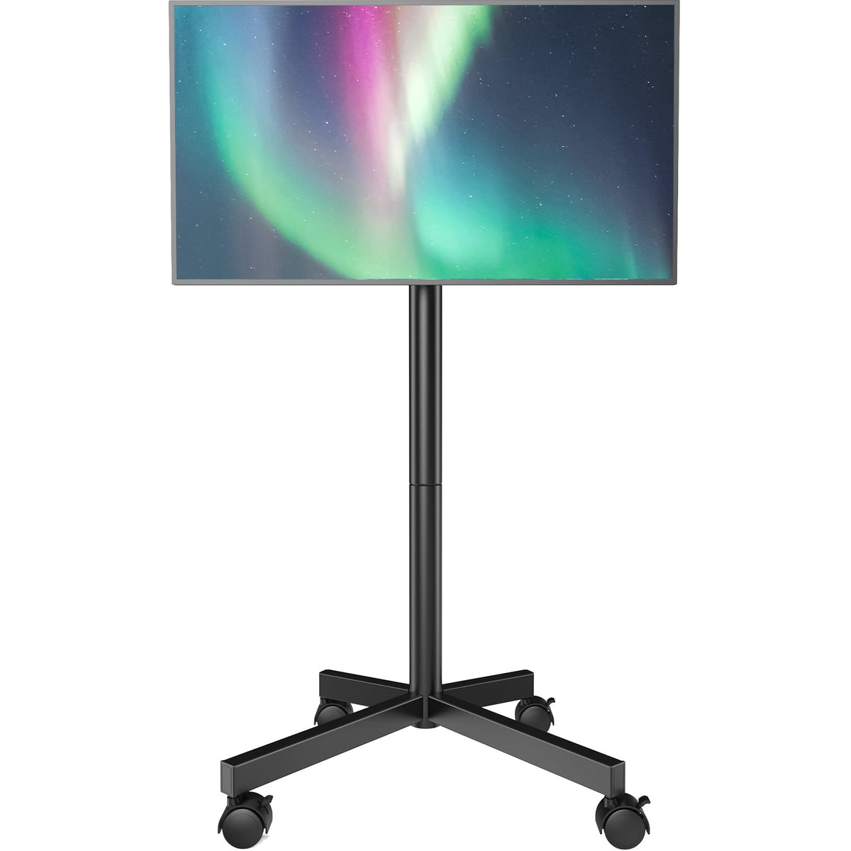 Mobile TV Cart Stand with Wheels, Height Adjustable, Holds up to 88 lbs E36681