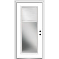 Steel Brilliant White Left Hand In-swing Prehung Door Full Lite Clear Glass 36" x 80" S544020