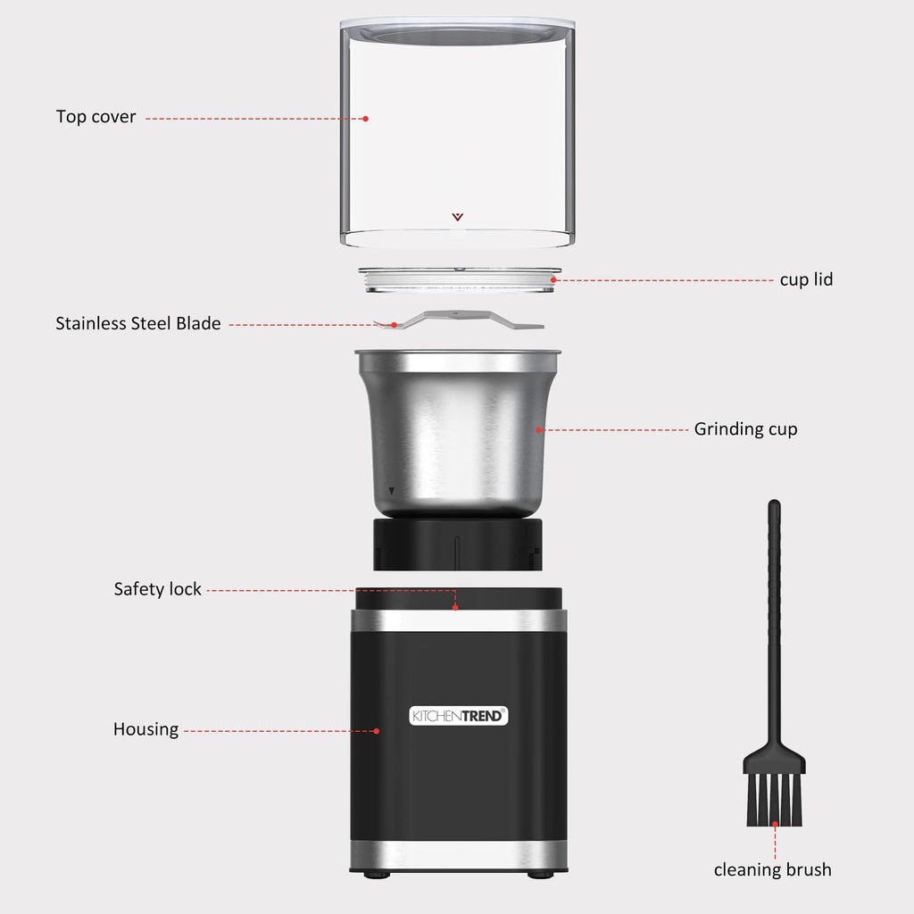 Electric Coffee Bean Grinder with Removable Stainless Steel Bowl Q808