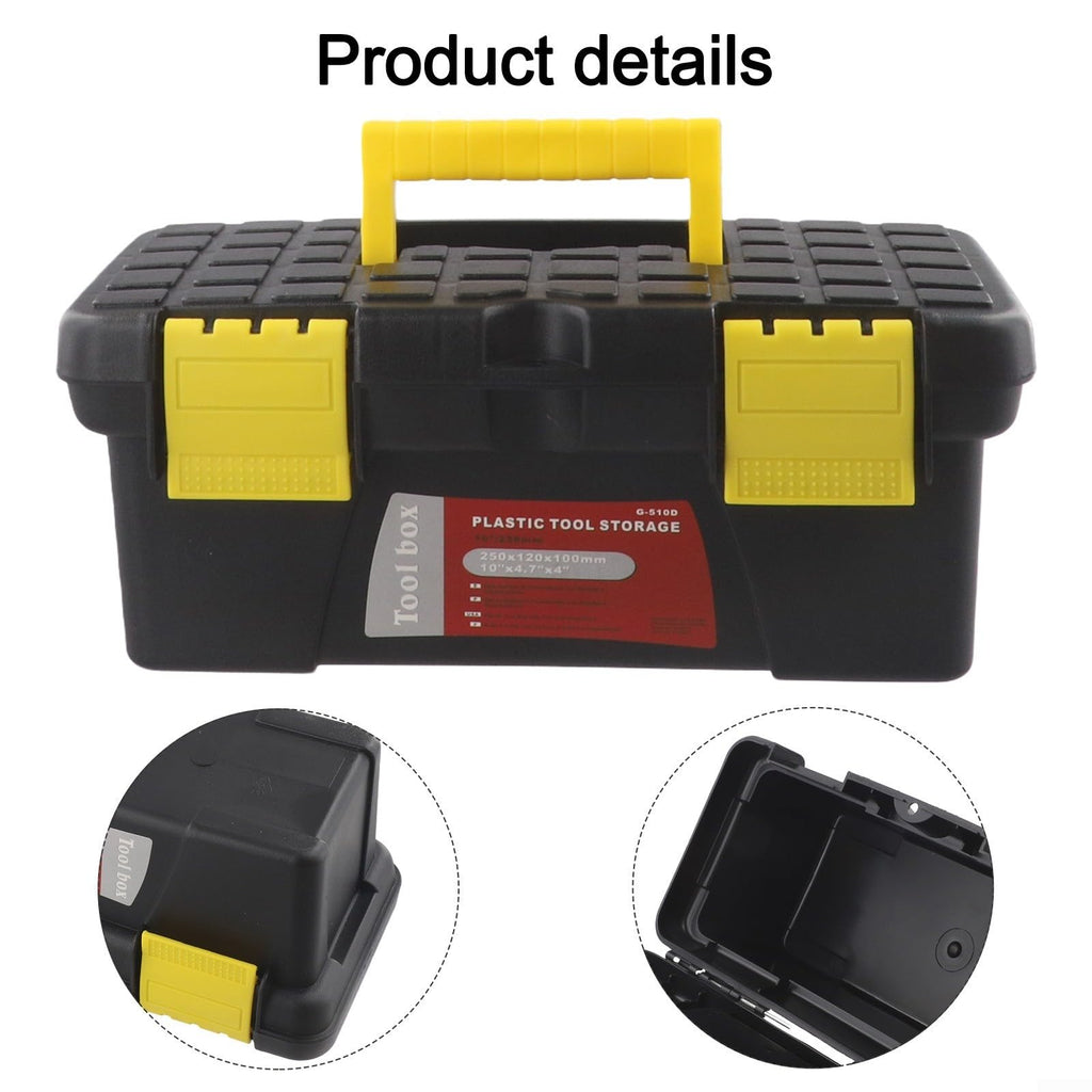 10 Inch Black Plastic Tool Storage Box F899649