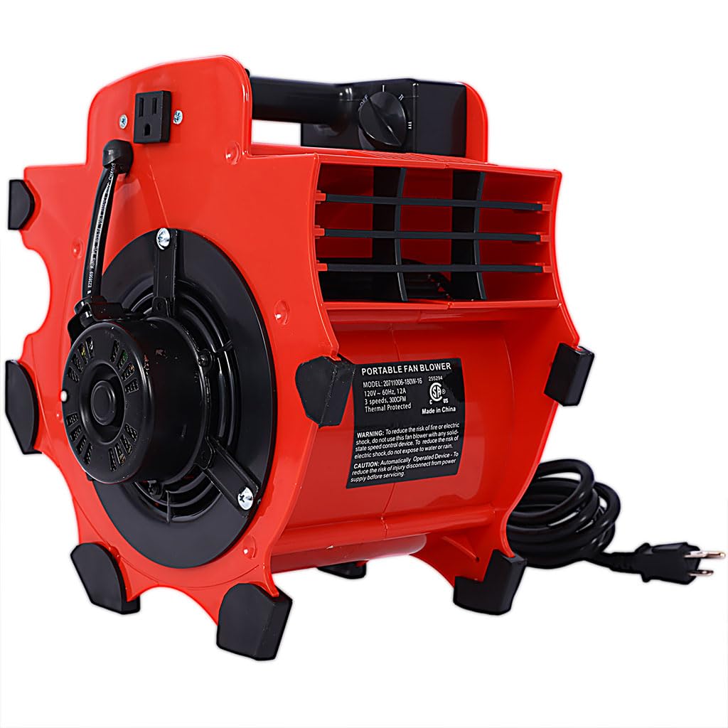 3-Speed Heavy-Duty Portable Air Mover Floor Fan and Carpet Dryer G658