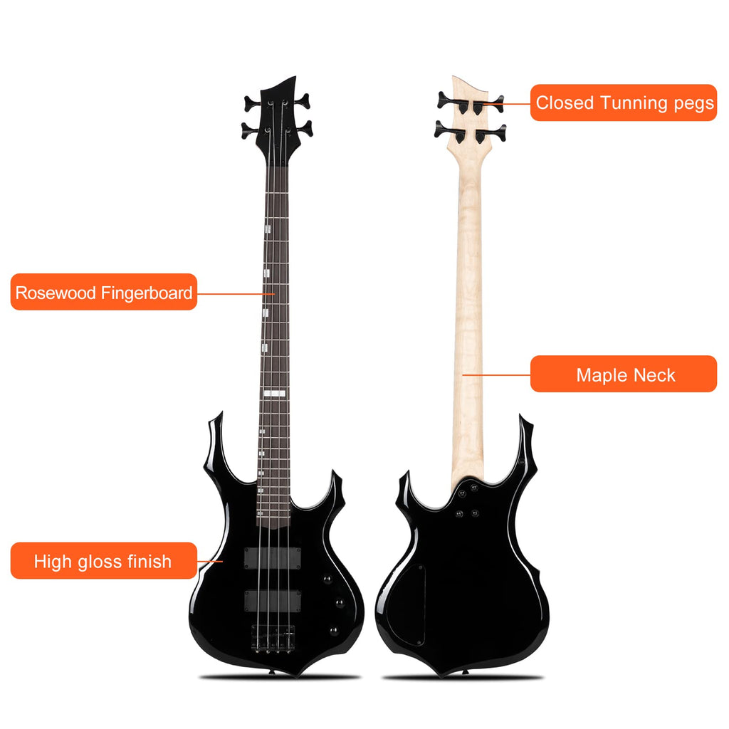 Full Size Flame Design Electric Bass Guitar Kit N5867
