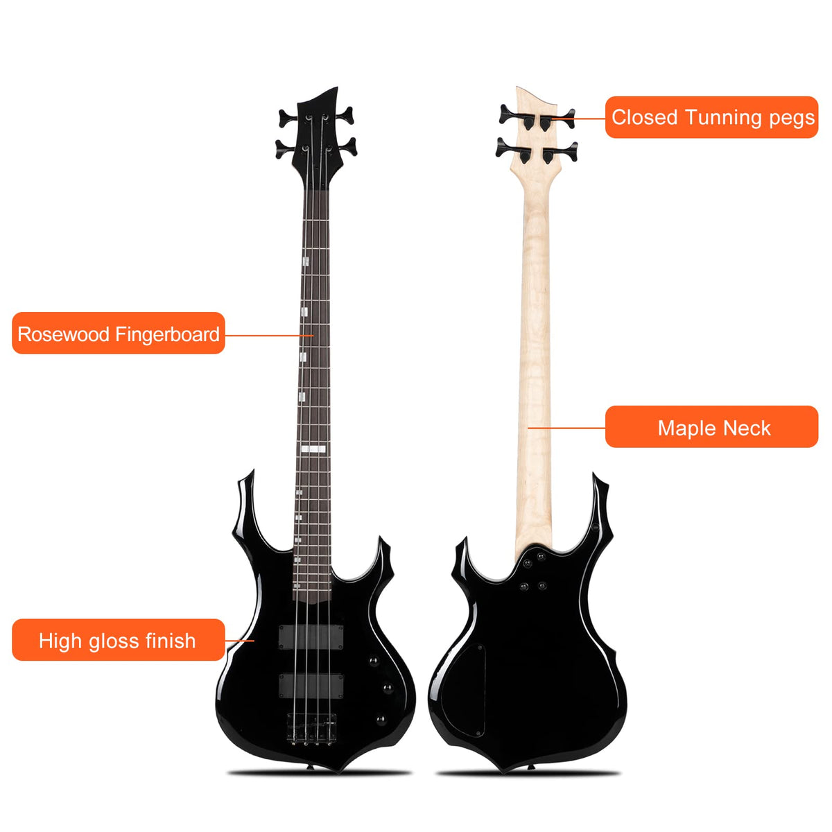 Full Size Flame Design Electric Bass Guitar Kit N5867