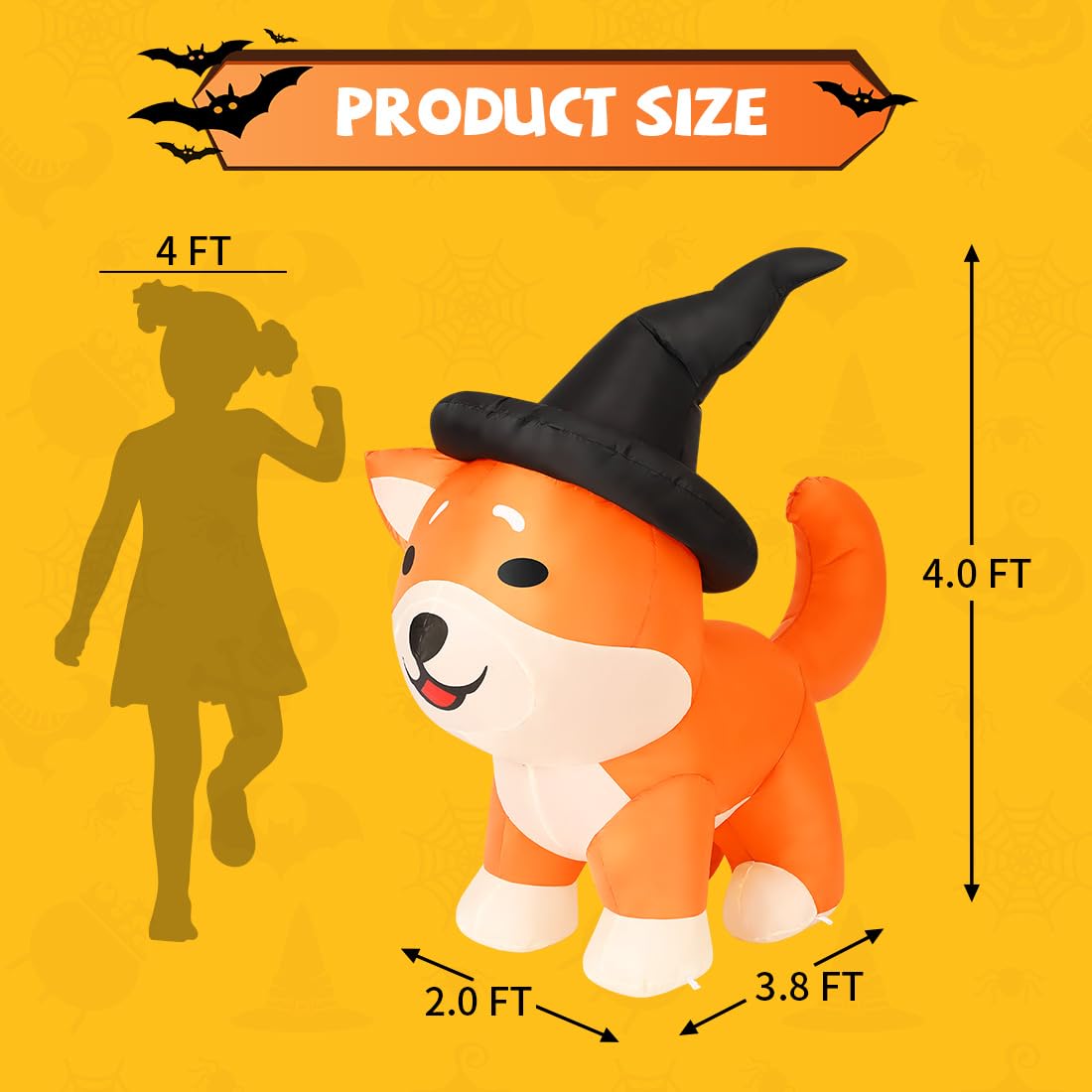 4 FT Halloween Inflatable Corgi Dog Outdoor Decorations G600975