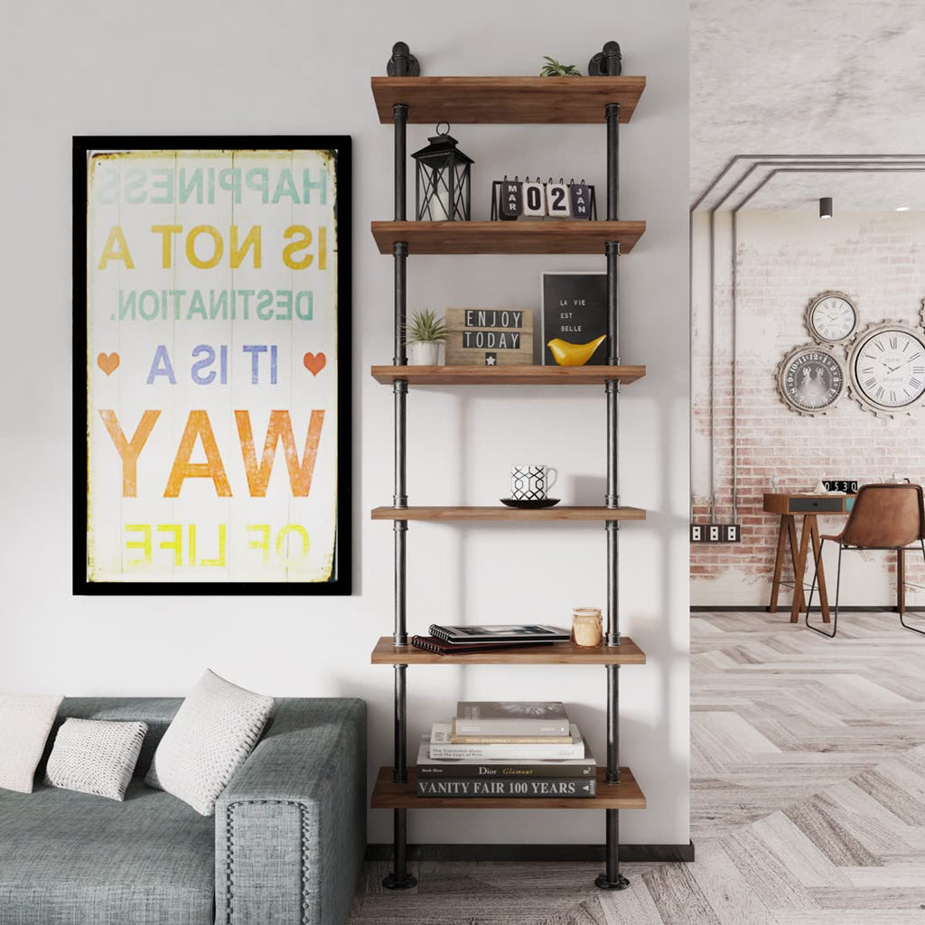 Industrial Pipe 6 Tier Bookshelf X52013