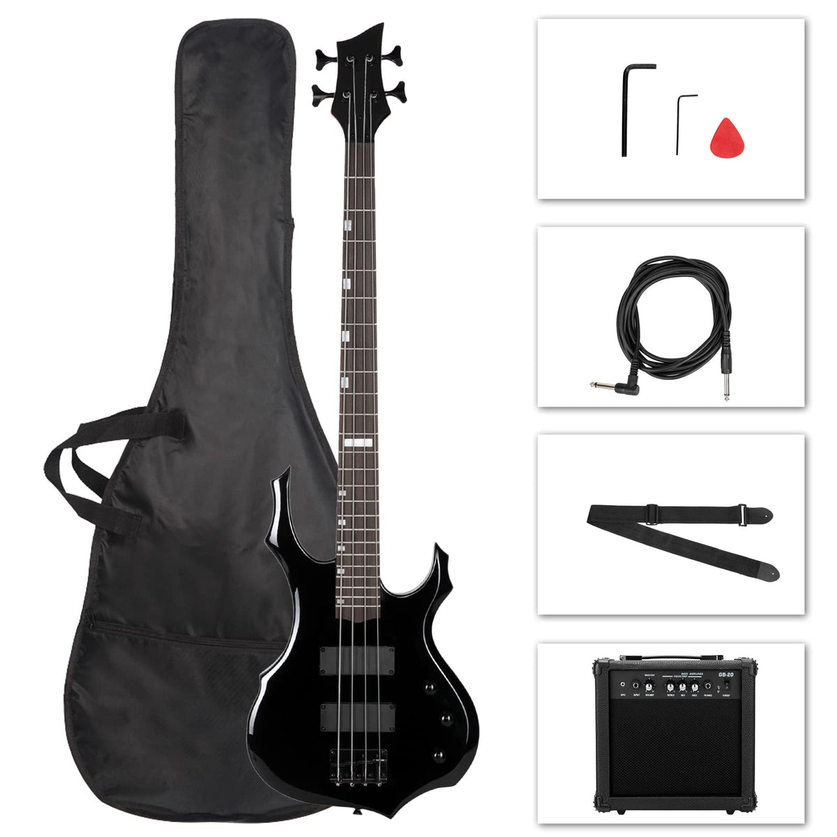 Full Size Flame Design Electric Bass Guitar Kit N5867