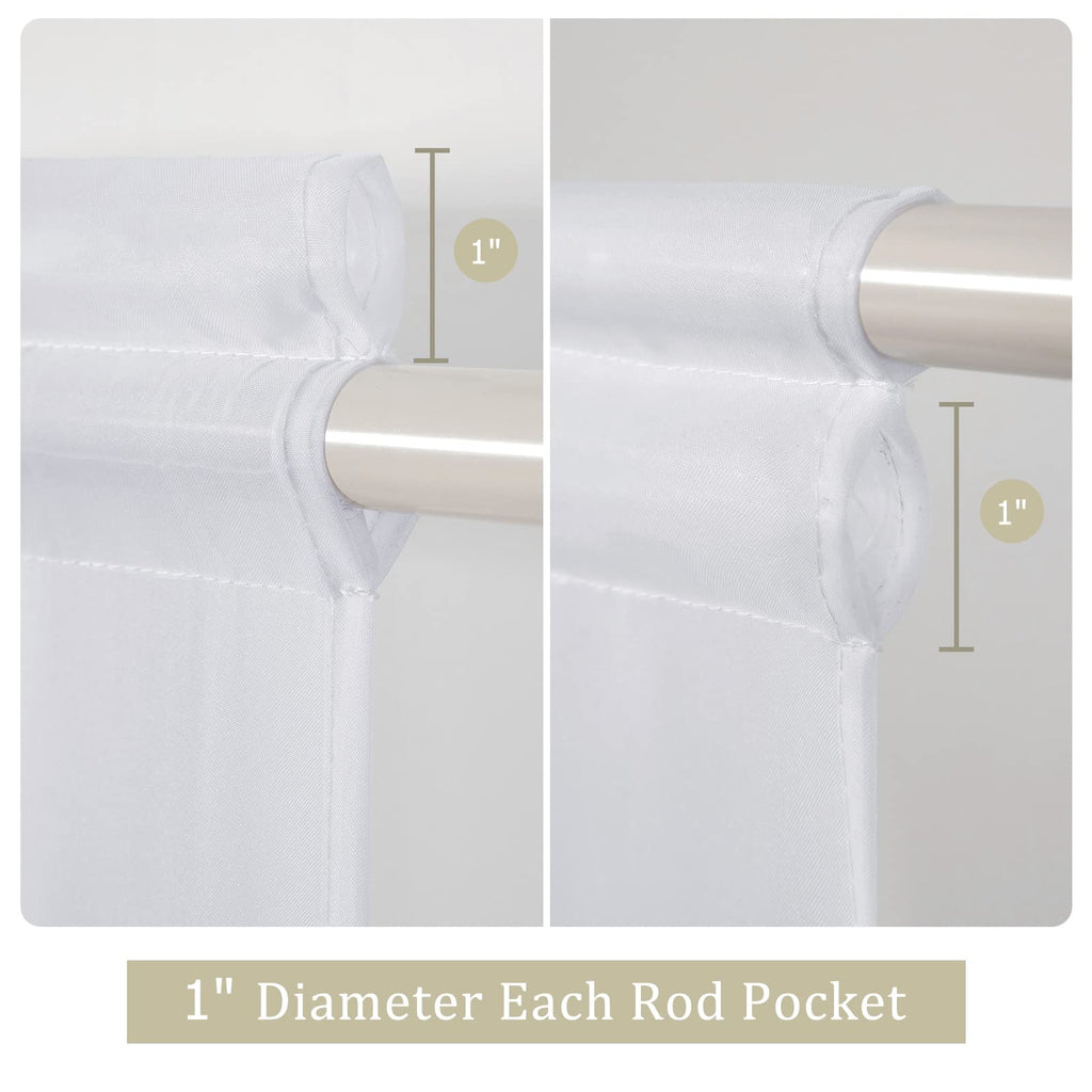 White 25 x 72 Inches Sidelight Sheer Curtains P5712