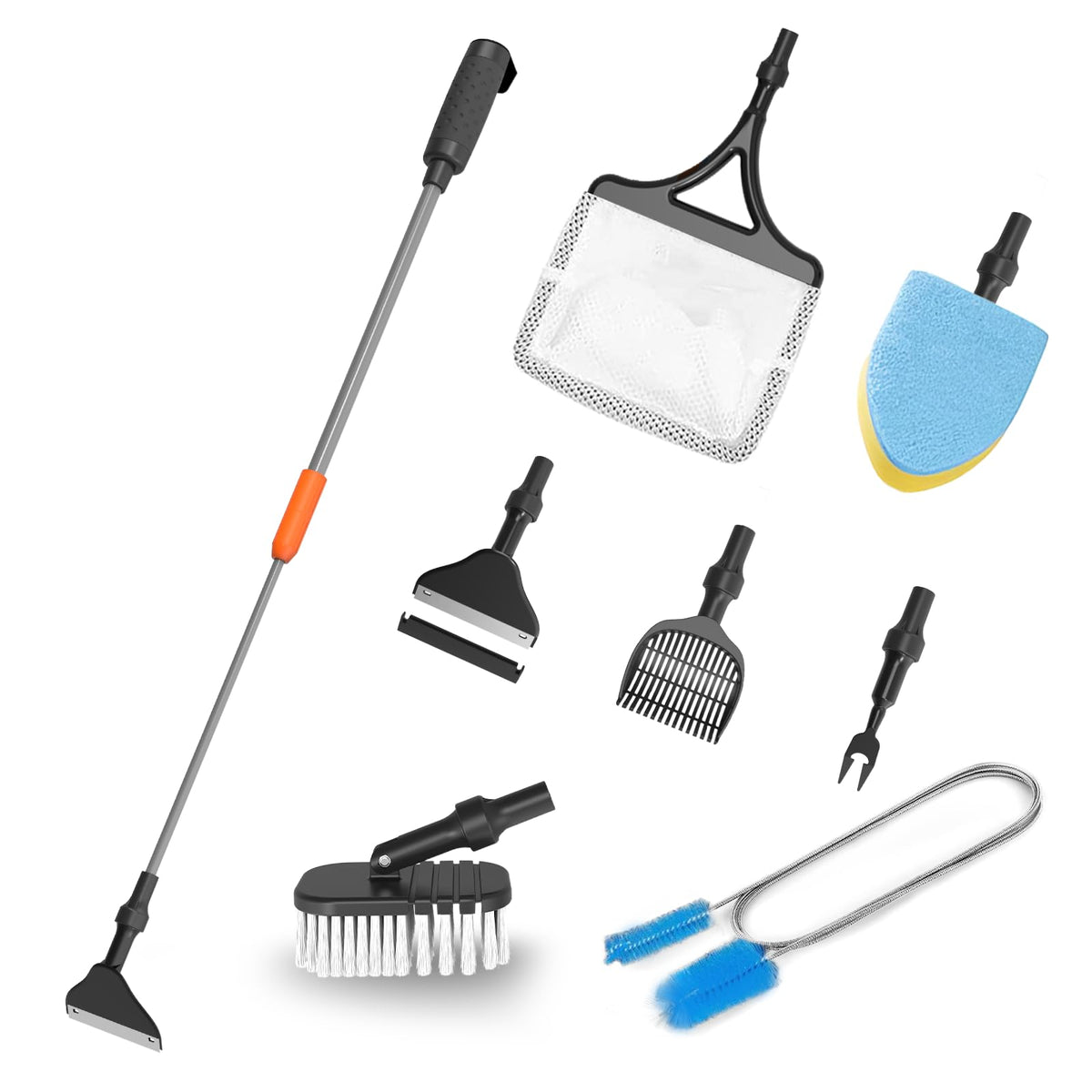 7-in-1 Aquarium Cleaning Tool with Telescopic Handle S41270