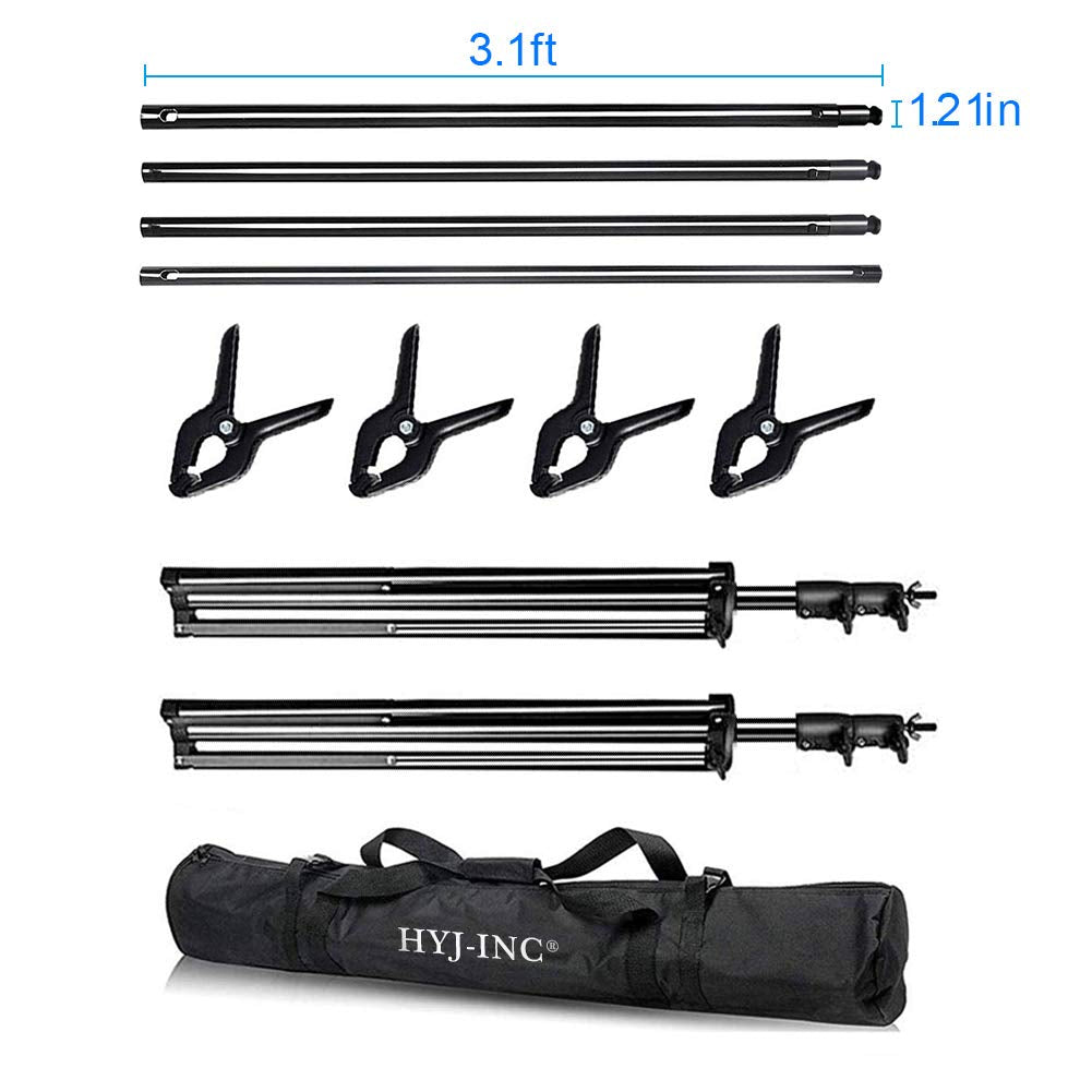 12ft x 10ft Adjustable Photography Backdrop Stand Kit with Carry Bag R95234