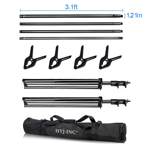 12ft x 10ft Adjustable Photography Backdrop Stand Kit with Carry Bag R95234