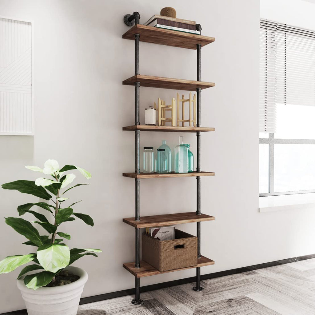 Industrial Pipe 6 Tier Bookshelf X52013