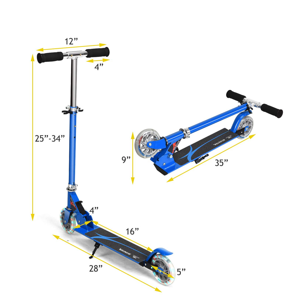 Folding Kick Scooter with 2 Flash Wheels X11861