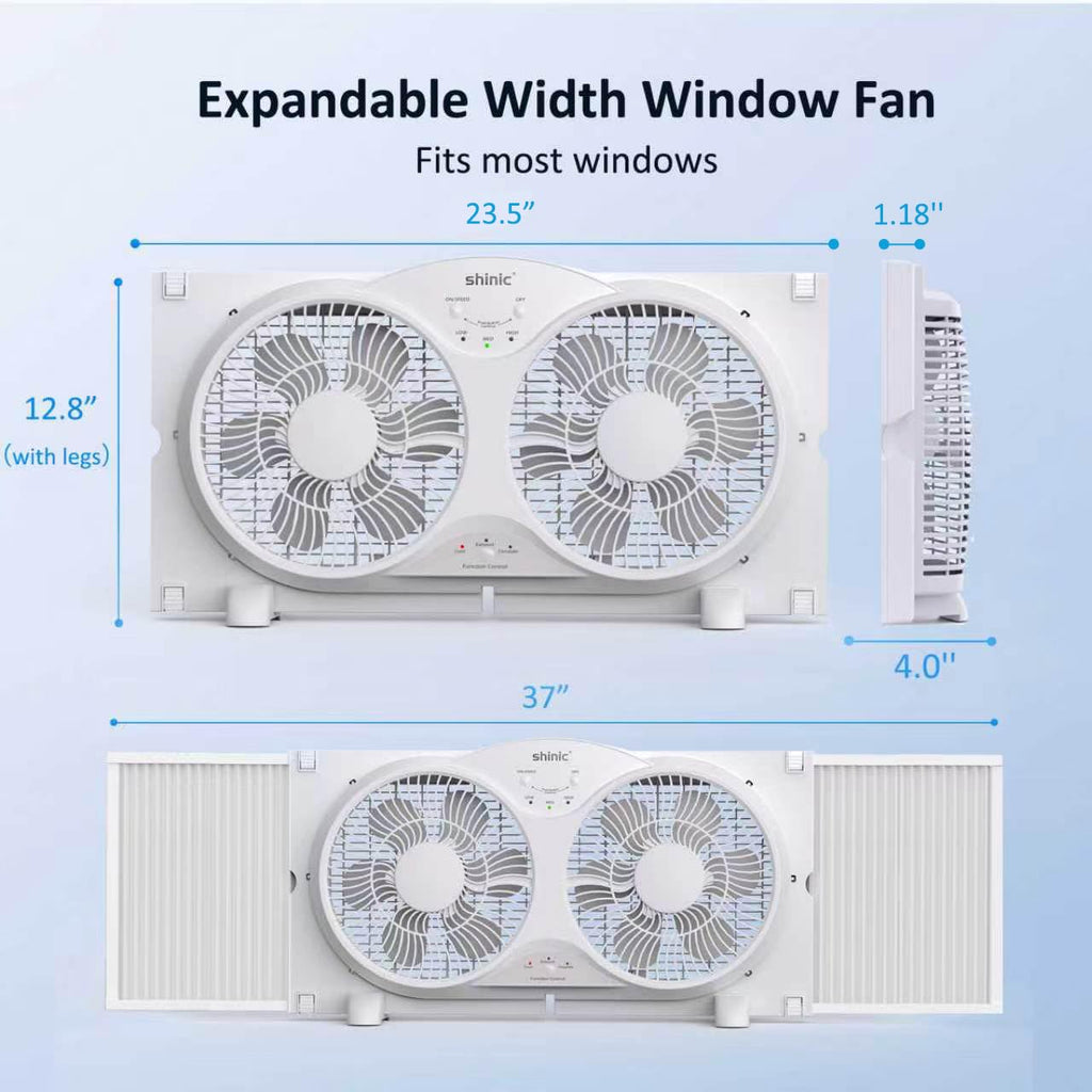 9" Twin Window Fan with Remote C1655