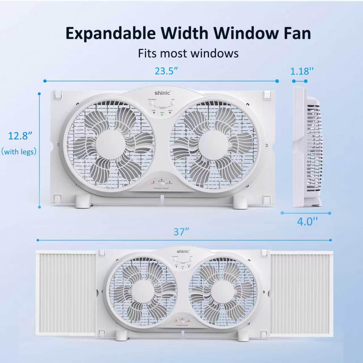 9" Twin Window Fan with Remote C1655