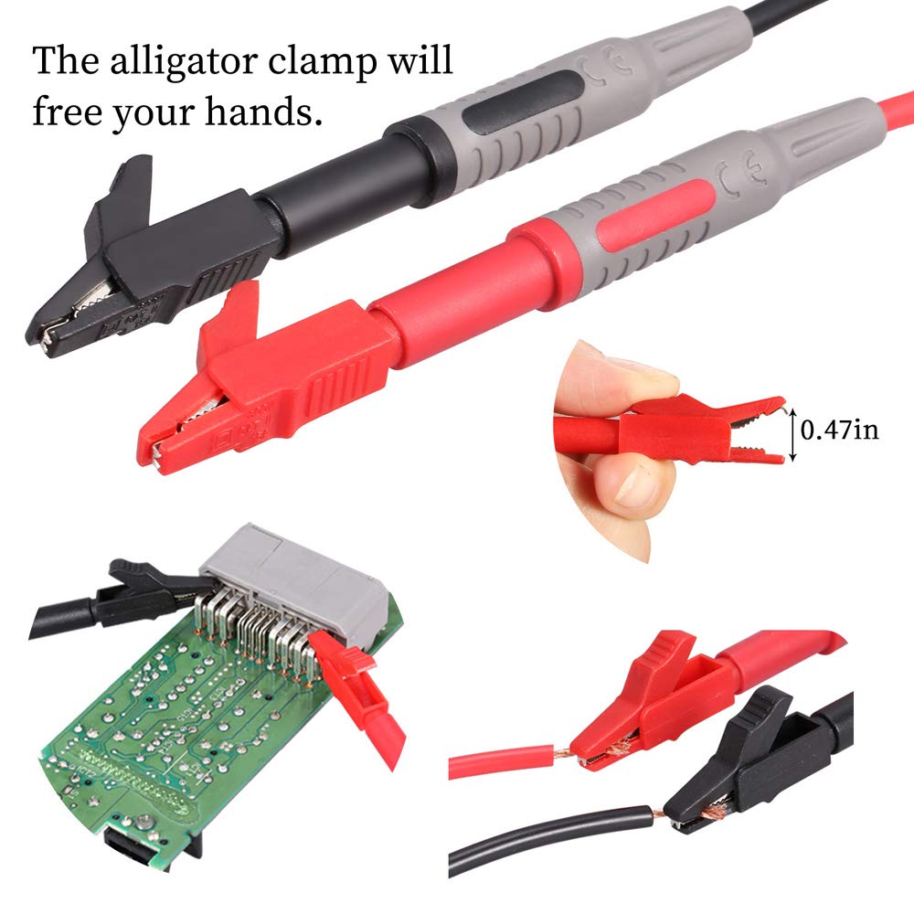 25-Piece Multimeter Leads Kit with Probes, Alligator Clips, Test Hooks and Back Probe Pins V98251