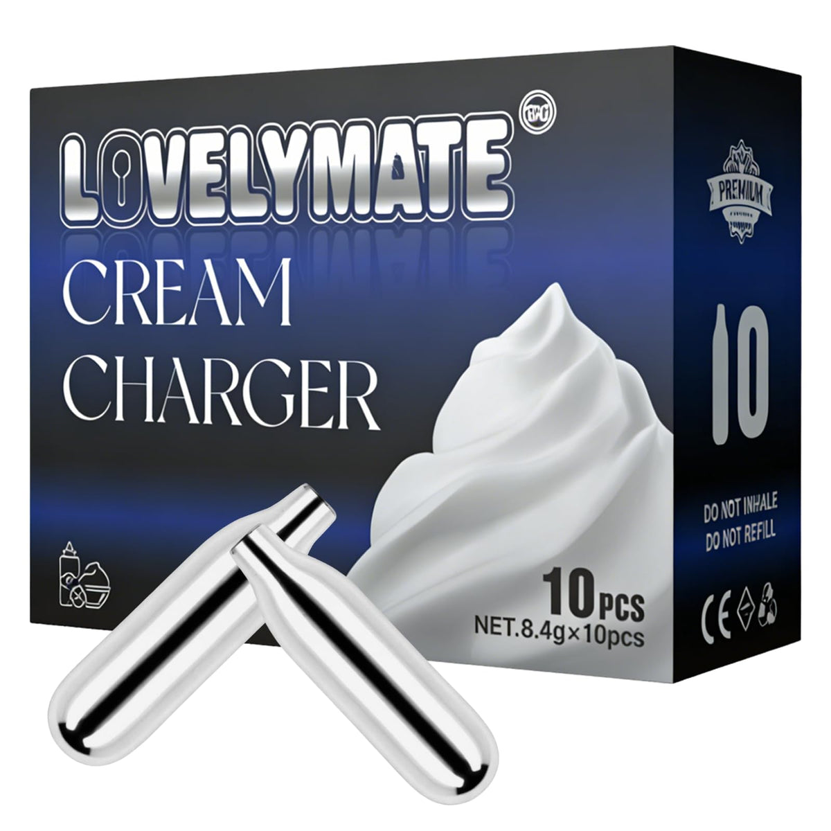 8g Whipped Cream Charger 10 Pack Stainless Steel M4533