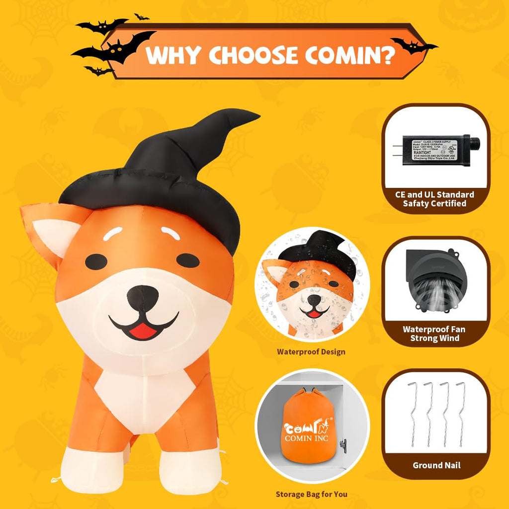 4 FT Halloween Inflatable Corgi Dog Outdoor Decorations G600975
