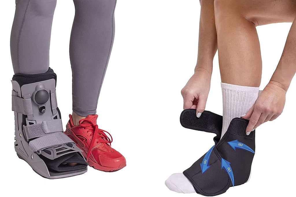 Ultra Light Short Full Shell Walking Boot + Ankle & Foot Reusable Ice Pack A514