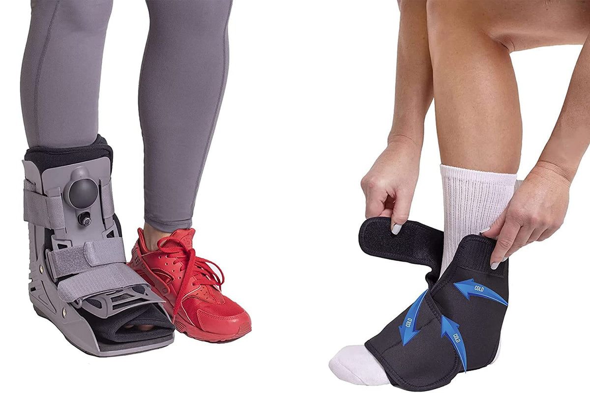 Ultra Light Short Full Shell Walking Boot + Ankle & Foot Reusable Ice Pack A514