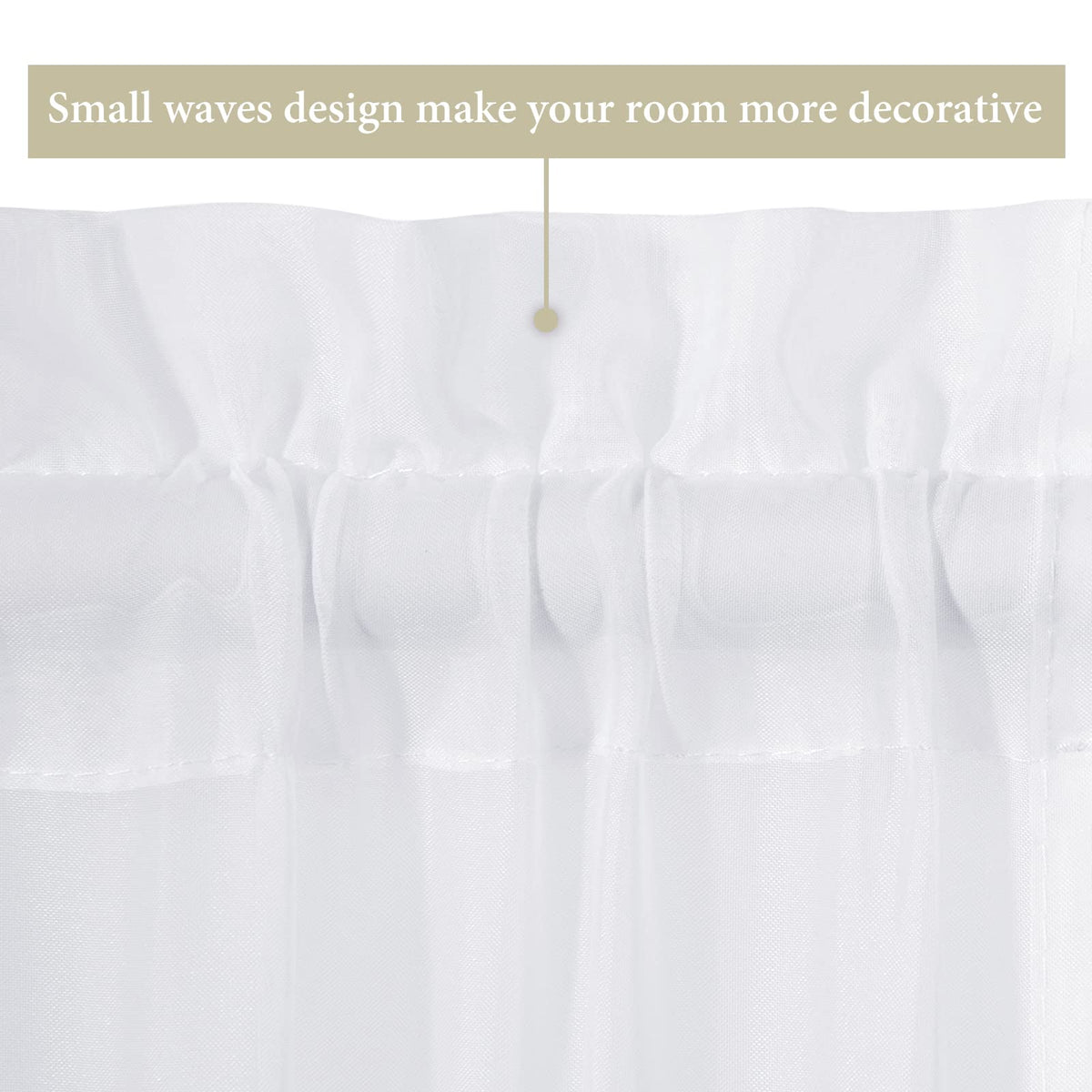 White 25 x 72 Inches Sidelight Sheer Curtains P5712