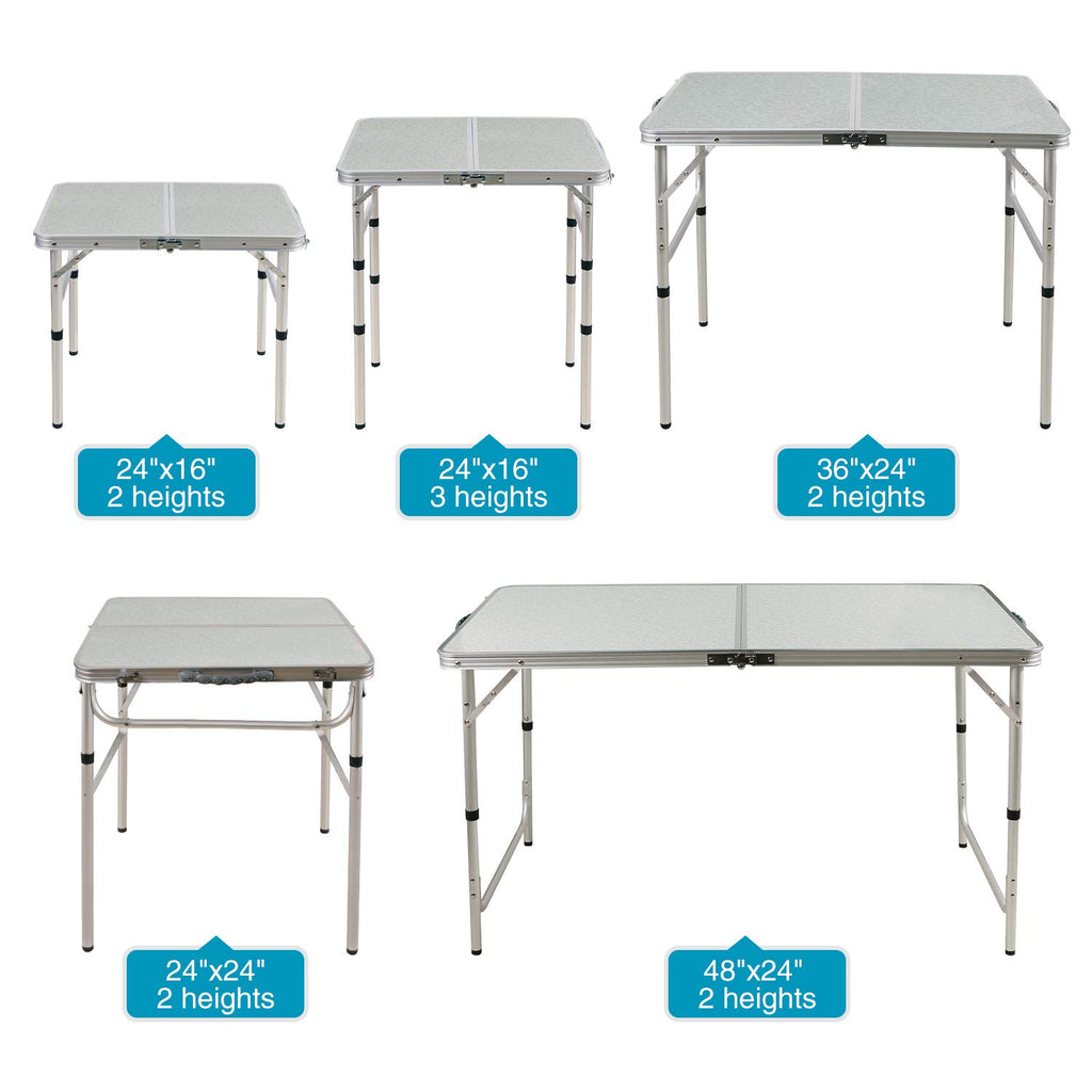 Lightweight Portable Aluminum Folding Camping Table with Adjustable Legs V93666