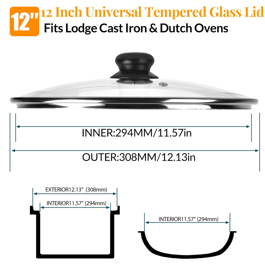 12 Inch Tempered Glass Lid for Frying Pan & Skillet R301315