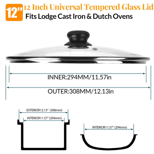 12 Inch Tempered Glass Lid for Frying Pan & Skillet R301315