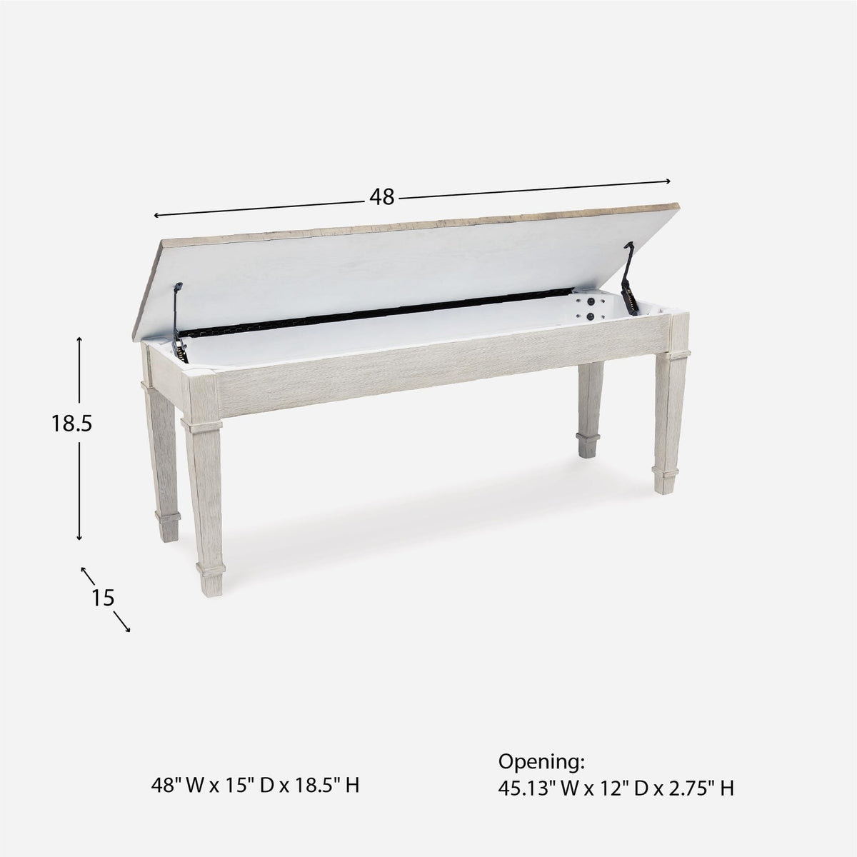 White Light Brown Wood Storage Bench C574893