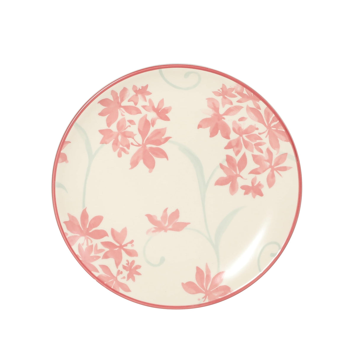 12-Piece Matte Stoneware Dinnerware Set with Pink Floral Pattern E352