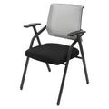 Grey Stackable Folding Mesh Office Chair with Arms Y52233