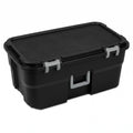22 Gallon Black Wheeled Plastic Storage Trunk F5369