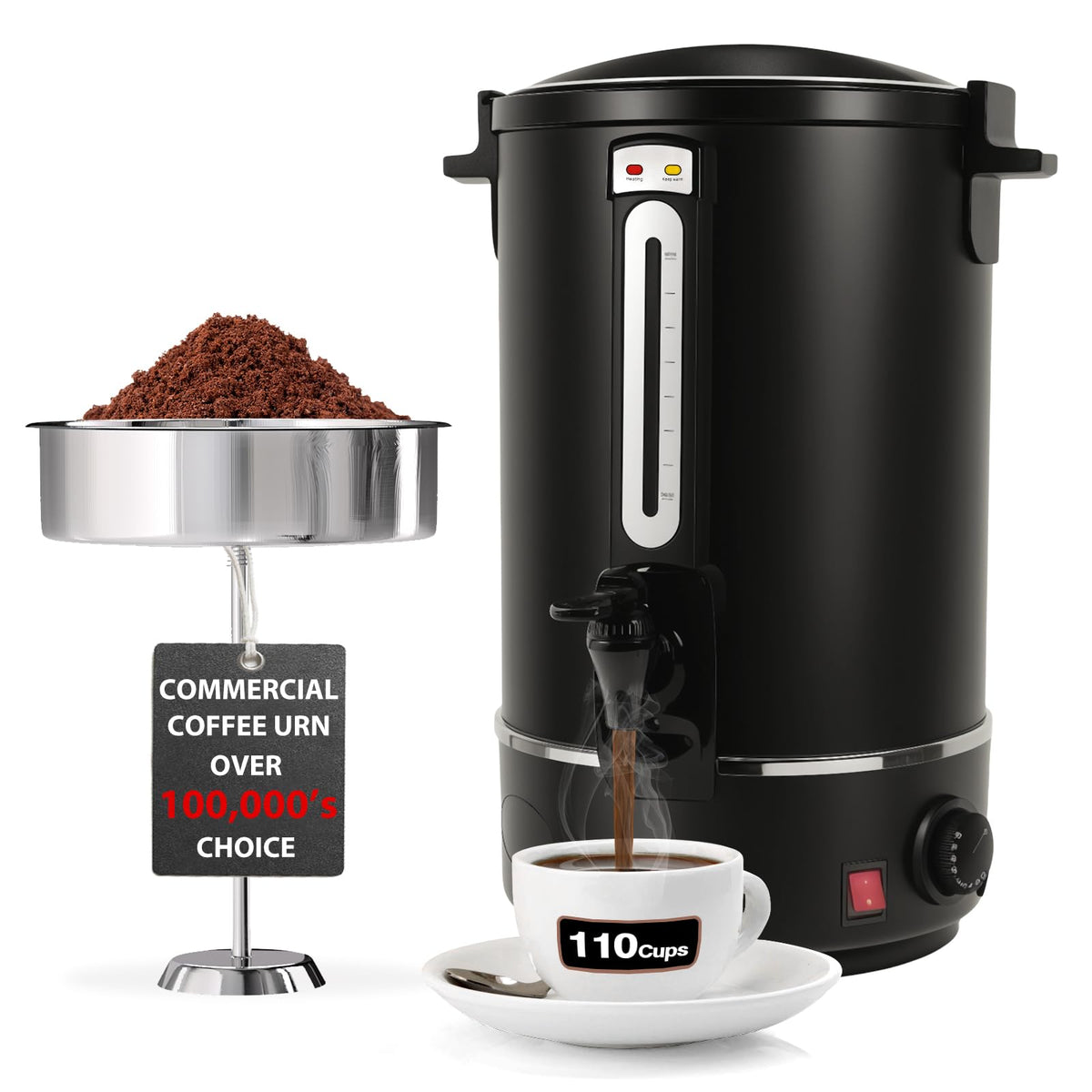 110-Cup Stainless Steel Commercial Coffee Urn D6292