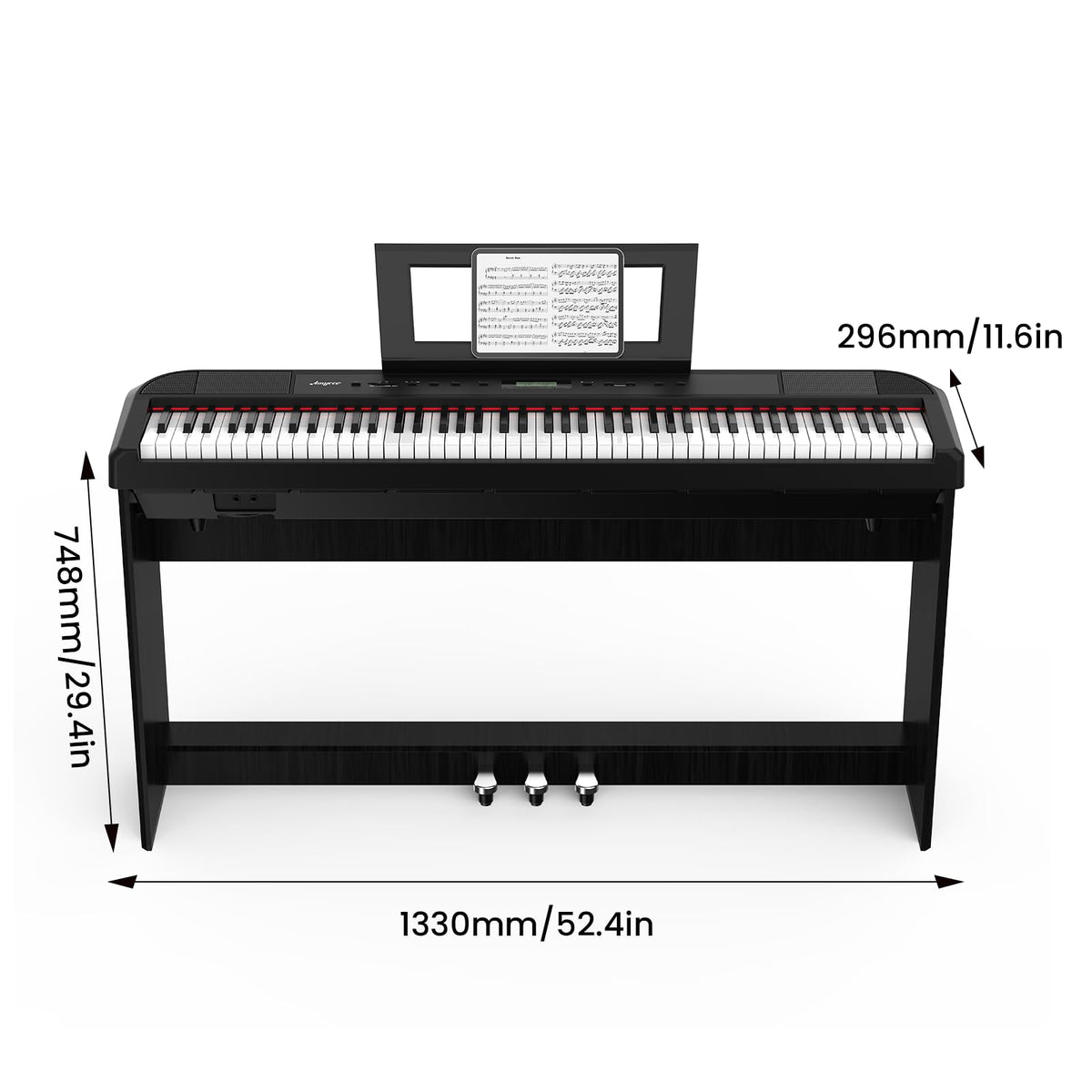 88 Keys Weighted Hammer Portable Electric Keyboard Piano with Stand S171327