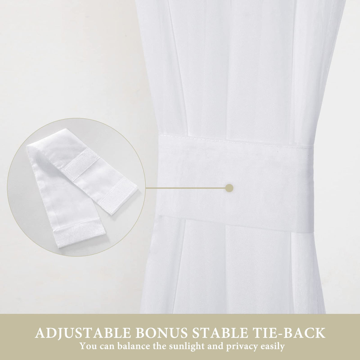 White 25 x 72 Inches Sidelight Sheer Curtains P5712