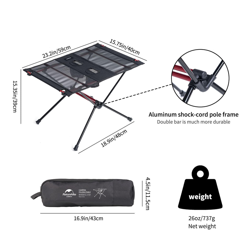 Ultralight 1.6 LBS Folding Camping Table with Carry Bag X305