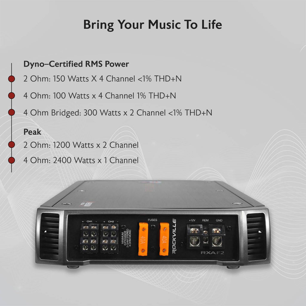 4-Channel Class A/B Car Amplifier 2400W Peak J331456