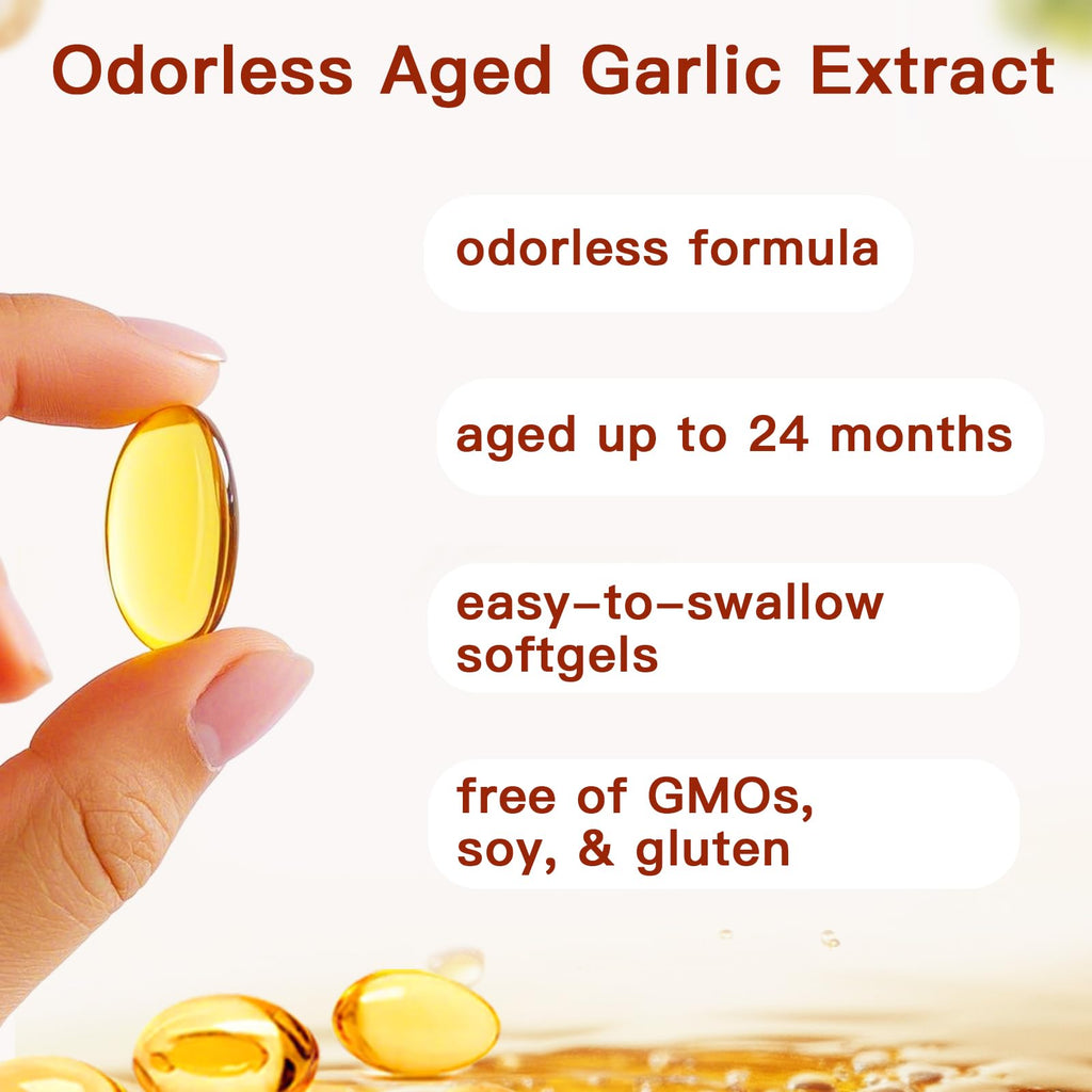 Odorless Organic Garlic Capsules 300 Softgels U49254