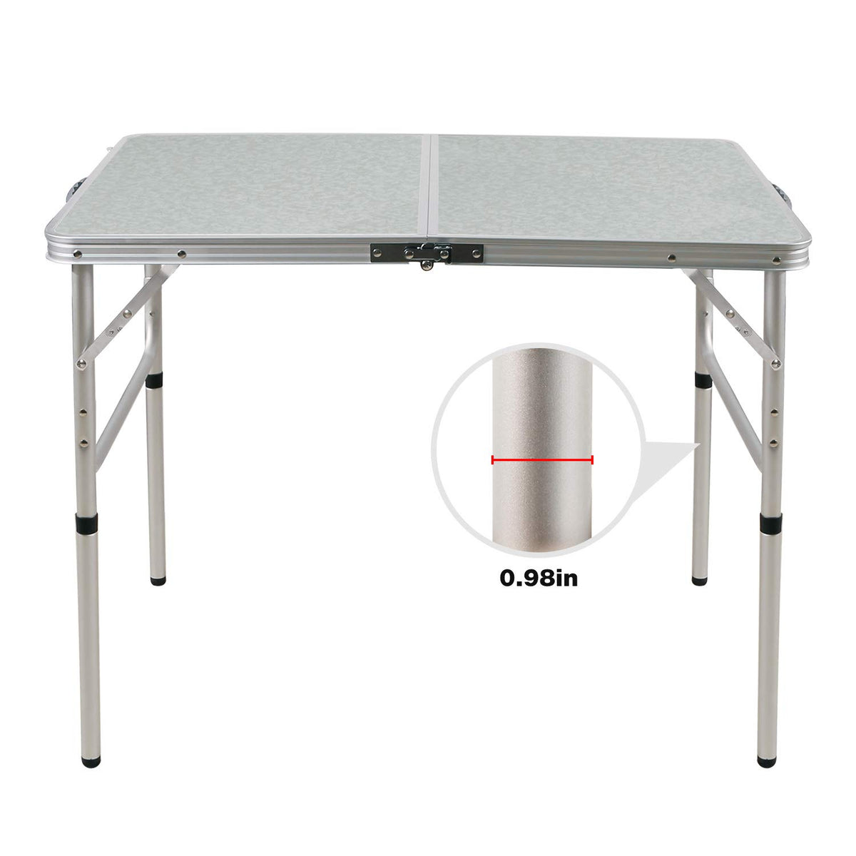 Lightweight Portable Aluminum Folding Camping Table with Adjustable Legs V93666