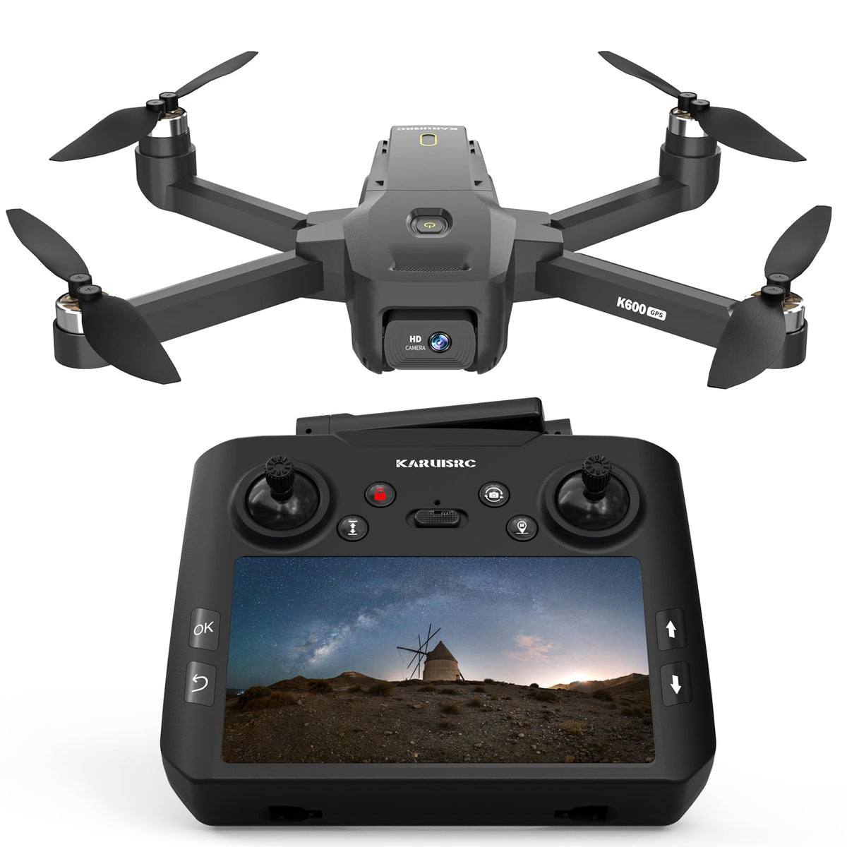 FPV Drone with EIS Camera, 4.5 Inch LCD Screen, Foldable Quadcopter Under 249g V304