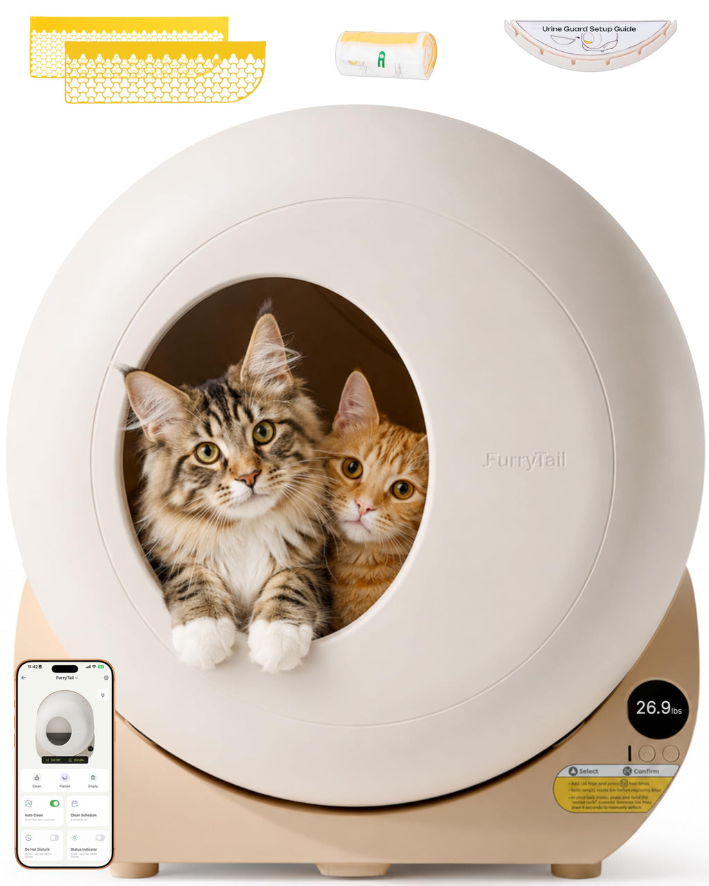 Automatic Self Cleaning Litter Box with Night Light P869101