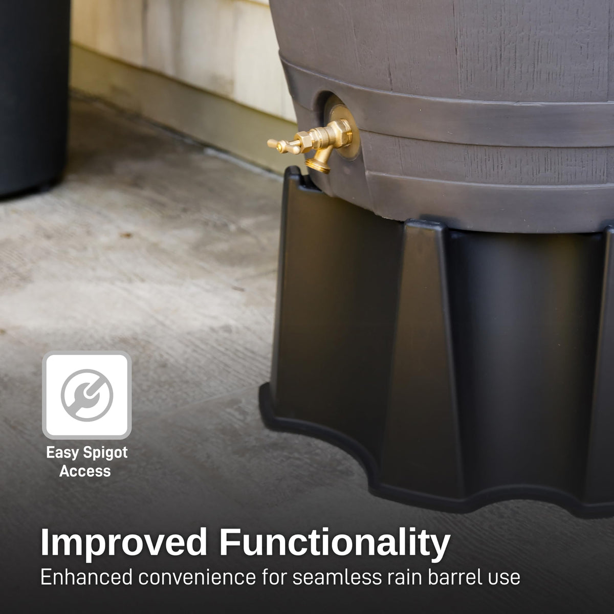 50-Gallon Black Rain Barrel Stand H388004