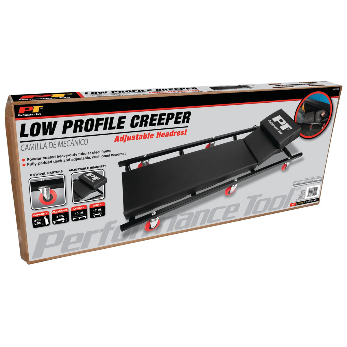 40 in. 6-Caster Rolling Shop Creeper F956760
