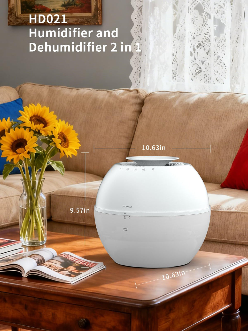 2-in-1 Dehumidifier & Humidifier with Purifier, 101oz Tank H578