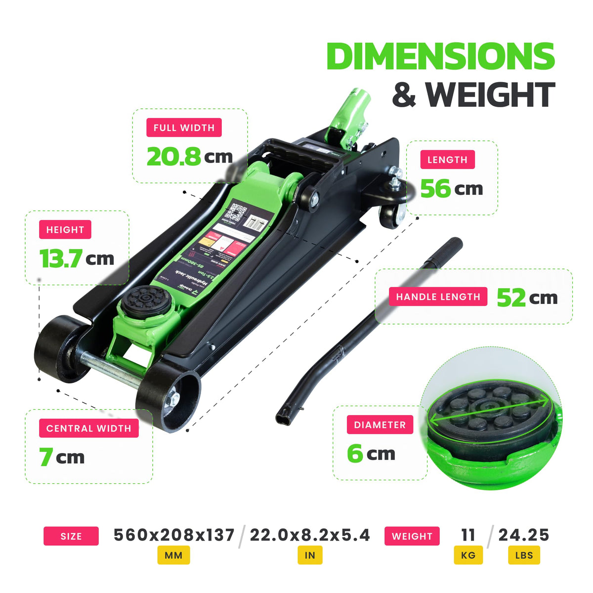 2.5 Ton Low Profile Hydraulic Floor Jack Y411429