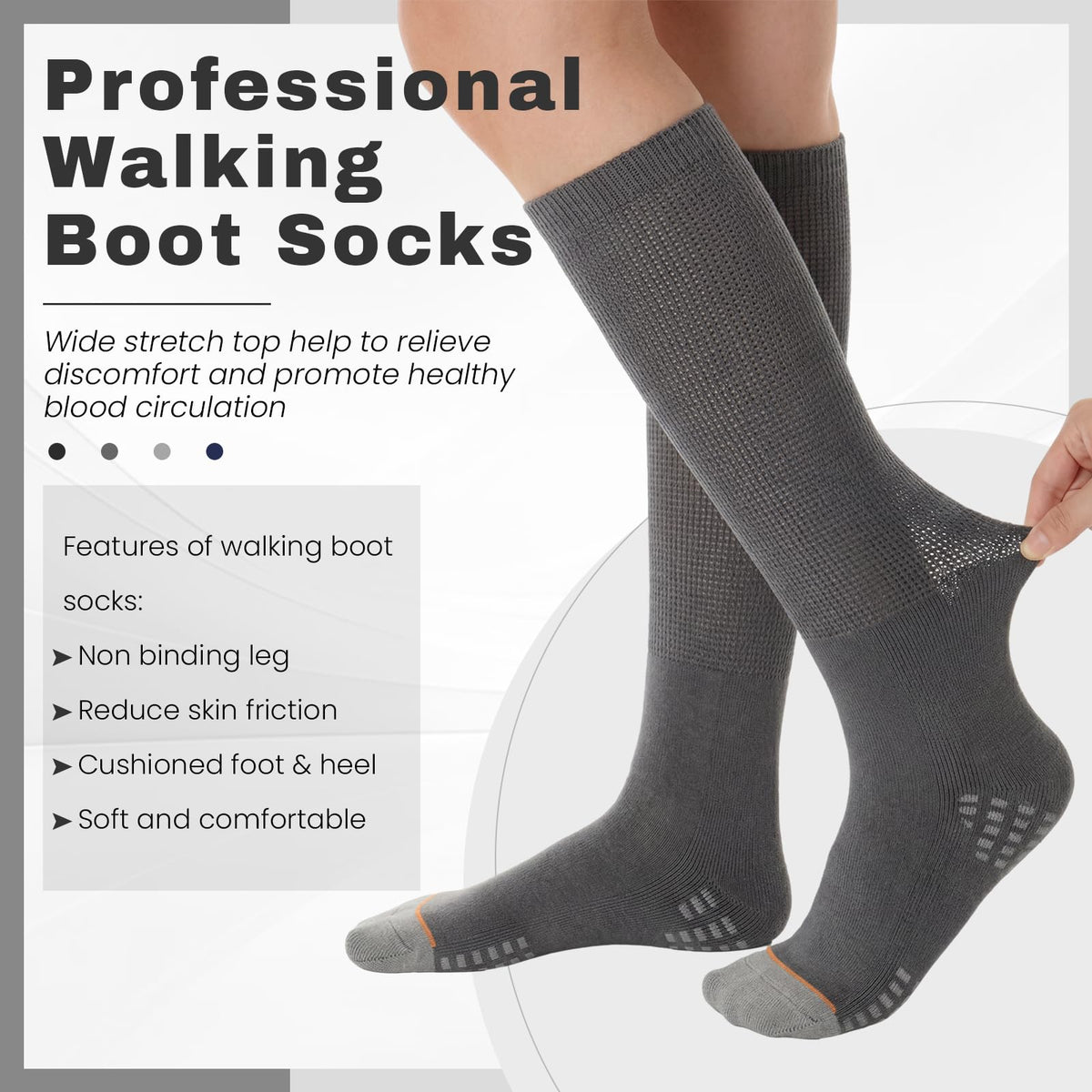 4 Pairs Walking Boot Socks W9264