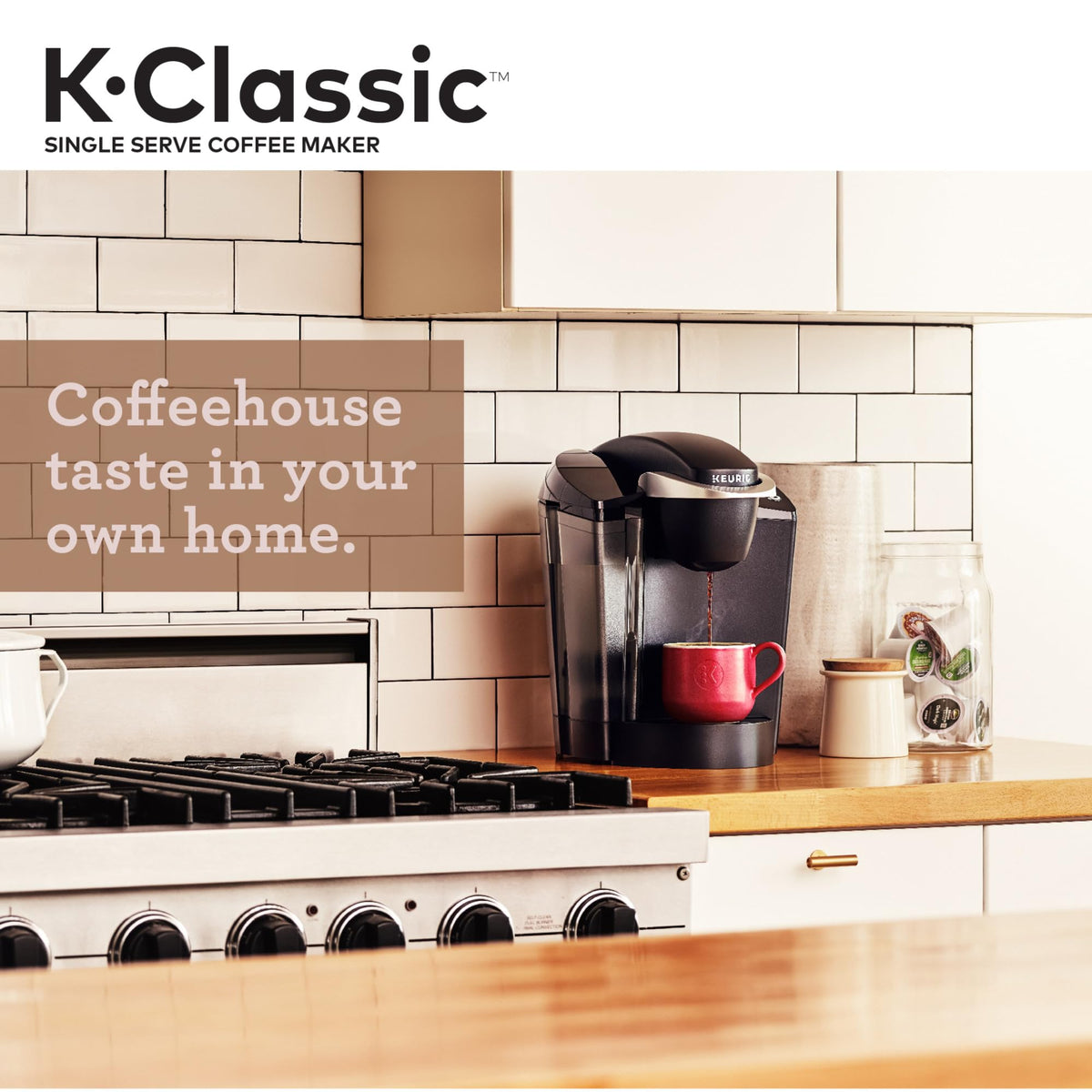 Single Serve K-Cup Pod Coffee Maker with 3 Brew Sizes, Black B9916