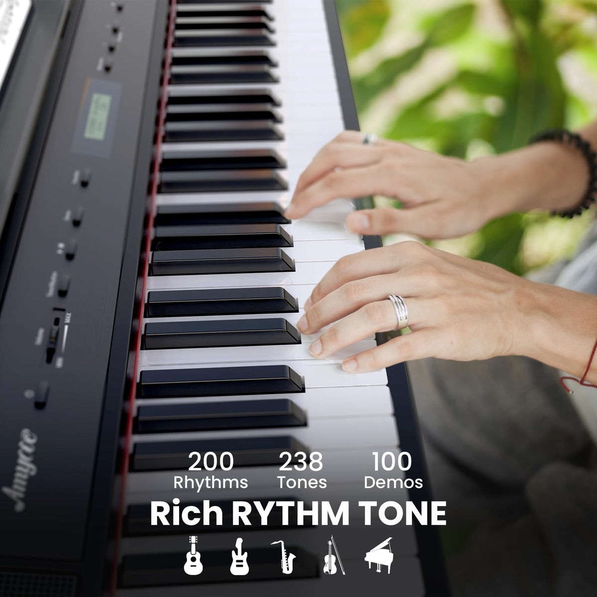 88 Keys Weighted Hammer Portable Electric Keyboard Piano with Stand S171327