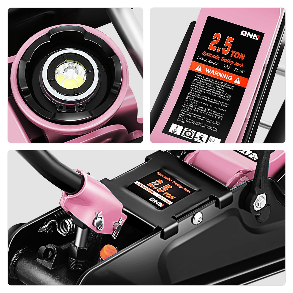 Low Profile Hydraulic Trolley Floor Jack 2.5 Ton Pink Z252519